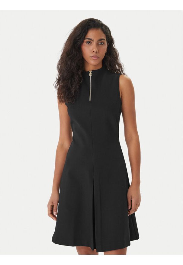 Hugo - HUGO Sukienka codzienna Noella 50557496 Czarny Regular Fit. Okazja: na co dzień. Kolor: czarny. Materiał: wiskoza. Typ sukienki: proste. Styl: casual