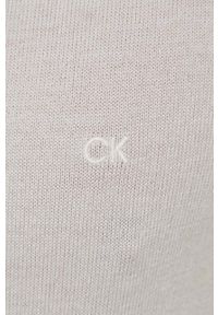 Calvin Klein sweter wełniany męski kolor szary lekki z półgolfem. Typ kołnierza: golf. Kolor: szary. Materiał: wełna #5