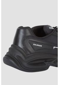 Balmain - BALMAIN Czarne sneakersy Run-row-leather & Nylon, Rozmiar 45. Kolor: czarny. Materiał: nylon. Sport: bieganie #6