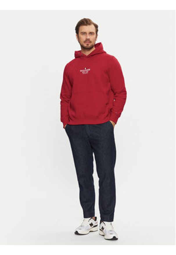 TOMMY HILFIGER - Tommy Hilfiger Bluza MW0MW39050 Czerwony Regular Fit. Kolor: czerwony. Materiał: bawełna