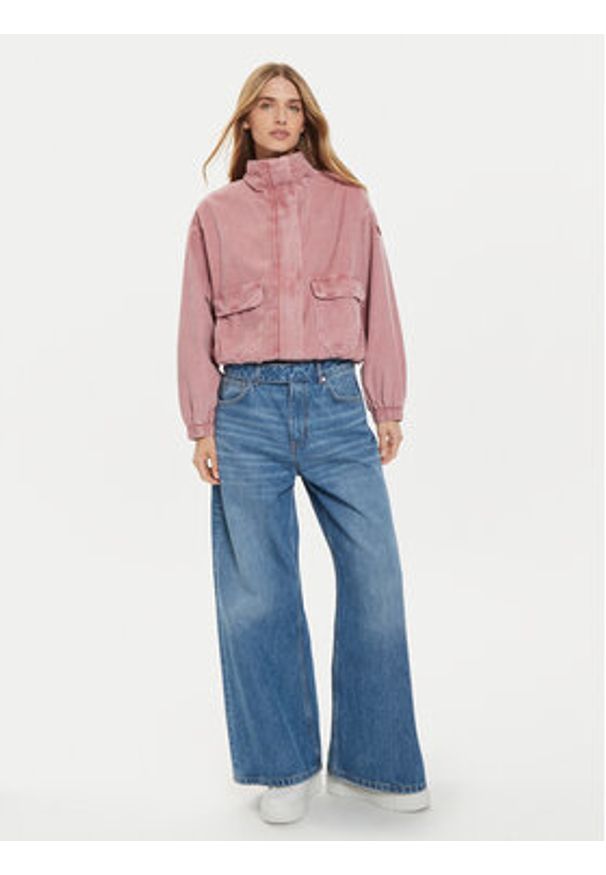 Roxy Kurtka przejściowa Slow Song ERJJK03614 Różowy Oversize. Kolor: różowy. Materiał: bawełna