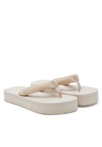 Calvin Klein Jeans Japonki Beach Sandal Flatform Ttxr Satin YW0YW01723 Beżowy. Kolor: beżowy. Materiał: materiał