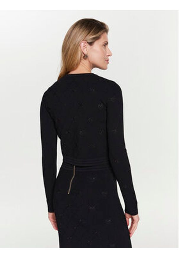 Pinko Kardigan 100147 A0HW Czarny Slim Fit. Kolor: czarny. Materiał: wiskoza