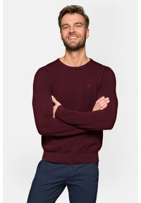 Lancerto - Sweter Bordowy Bawełniany Zach. Kolor: czerwony. Materiał: bawełna #1
