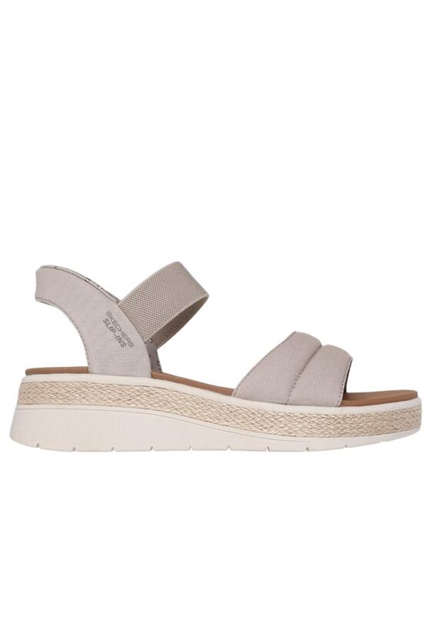 skechers - Skechers Sandały BOBS Sun Ray 114413/TPE Beżowy. Kolor: beżowy. Materiał: materiał