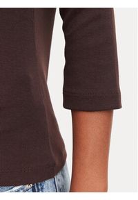 TOMMY HILFIGER - Tommy Hilfiger Bluzka Cody WW0WW49928 Brązowy ciemny Regular Fit. Kolor: brązowy. Materiał: bawełna #4