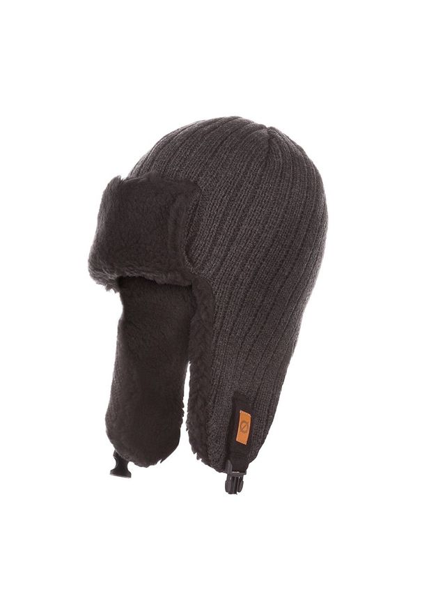 BRODRENE - Czapka męska uszatka z polarem Brodrene CZ3 ciemnoszara. Kolor: szary. Materiał: materiał. Sezon: zima. Styl: sportowy, elegancki