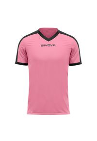 Koszulka piłkarska dla dorosłych Givova Revolution Interlock. Kolor: wielokolorowy, różowy, czarny. Sport: piłka nożna