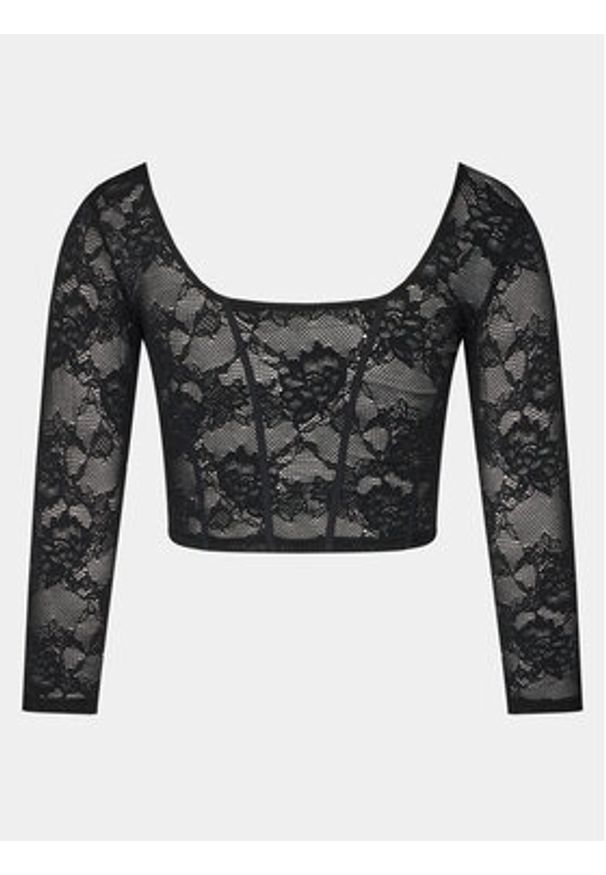 Triumph Bluzka Smart Deco Crop Top 10215947 Czarny Slim Fit. Kolor: czarny. Materiał: syntetyk