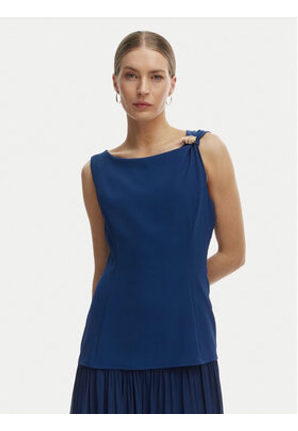 Rinascimento Sukienka wieczorowa CFC0020281002 Niebieski Slim Fit. Kolor: niebieski. Materiał: syntetyk. Styl: wizytowy