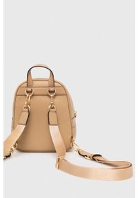 MICHAEL Michael Kors plecak skórzany damski kolor beżowy mały gładki. Kolor: beżowy. Materiał: skóra. Wzór: gładki #3