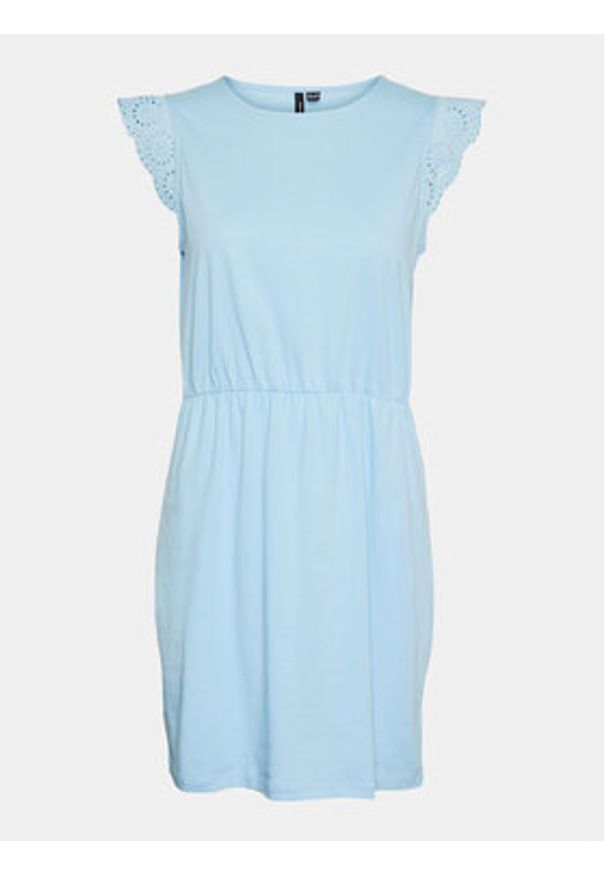 Vero Moda Sukienka letnia Emily 10305216 Błękitny Regular Fit. Kolor: niebieski. Materiał: bawełna. Sezon: lato