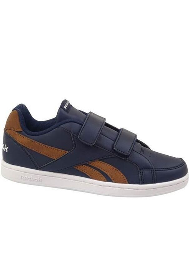 Buty do chodzenia dla dzieci Reebok Royal Prime Collegiate. Zapięcie: rzepy. Kolor: wielokolorowy, niebieski. Materiał: materiał, syntetyk, tkanina. Szerokość cholewki: normalna. Model: Reebok Royal. Sport: turystyka piesza