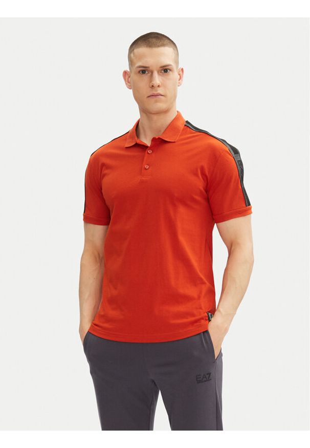 EA7 Emporio Armani Polo 7M000139 AF10375 U3012 Pomarańczowy Regular Fit. Typ kołnierza: polo. Kolor: pomarańczowy. Materiał: bawełna