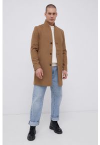 Premium by Jack&Jones - Sweter bawełniany. Kolor: beżowy. Materiał: bawełna. Długość rękawa: długi rękaw. Długość: długie. Wzór: ze splotem #3