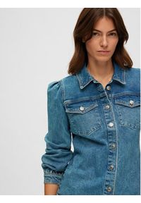 Selected Femme Koszula jeansowa Karna 16088227 Niebieski Regular Fit. Kolor: niebieski. Materiał: jeans, bawełna #5