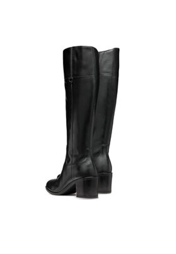 Geox Kozaki D New Asheel D46FSA 00043 C9999 Czarny. Kolor: czarny. Materiał: skóra