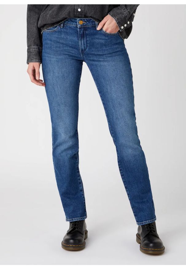 Wrangler - WRANGLER damskie spodnie jeansowe STRAIGHT AIRBLUE