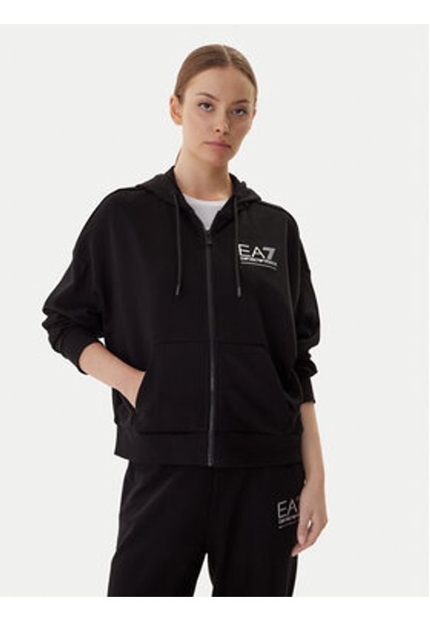 EA7 Emporio Armani Dres 7W000420 AF12473 MC026 Czarny Relaxed Fit. Kolor: czarny. Materiał: bawełna