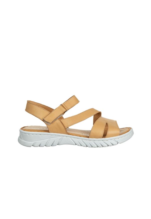 Sandały Bayla-161 016 3270 Scissors 161661, Beżowy, Skóra naturalna - 38. Zapięcie: rzepy. Kolor: beżowy. Materiał: skóra. Sezon: lato