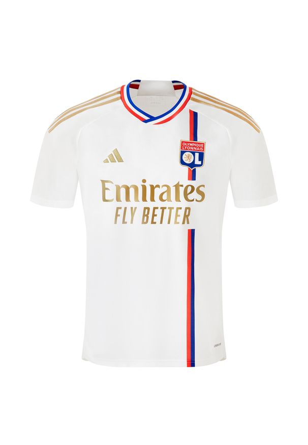Adidas - Koszulka do piłki nożnej ADIDAS Olympique Lyon domowa sezon 2023/2024. Sport: piłka nożna