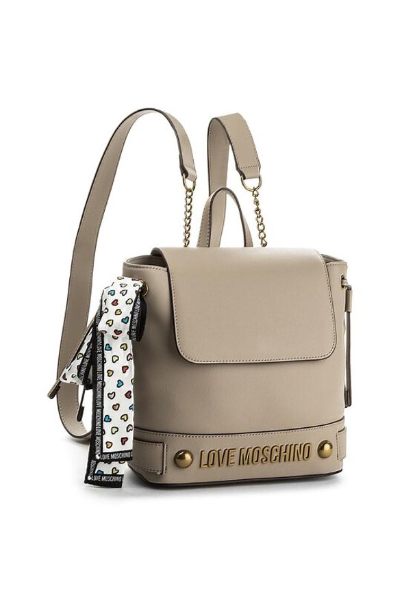 Love Moschino - LOVE MOSCHINO Plecak JC4348PP05K60108 Beżowy. Kolor: beżowy. Materiał: skóra