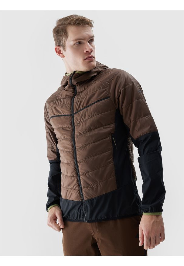 4f - 4F Kurtka puchowa trekkingowa z wypełnieniem Primaloft Black Insulation Eco męska - brązowa 3XL. Kolor: brązowy. Materiał: puch. Technologia: Primaloft. Wzór: gładki. Sport: turystyka piesza, wspinaczka