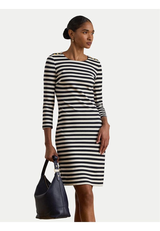 Lauren Ralph Lauren - LAUREN RALPH LAUREN Sukienka codzienna 200P03678001 Granatowy Regular Fit. Okazja: na co dzień. Kolor: niebieski. Materiał: syntetyk. Typ sukienki: proste. Styl: casual