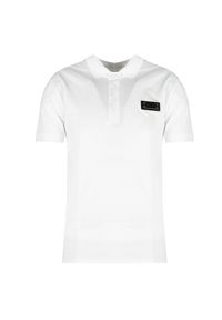 Les Hommes Koszulka Polo "Pique" | LKT500 731U | Slim Fit Pique Polo With Metal Logo | Mężczyzna | Biały. Typ kołnierza: polo. Kolor: biały. Materiał: bawełna #3