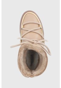 Inuikii - Śniegowce skórzane. Nosek buta: okrągły. Zapięcie: sznurówki. Kolor: beżowy. Materiał: skóra #2
