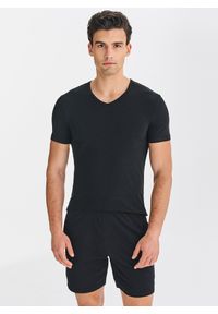 Pako Lorente - PAKO LORENTE – T-shirt v-neck w czarnym kolorze, dwupak. Kolor: biały, czarny. Materiał: bawełna, elastan. Długość rękawa: krótki rękaw. Długość: krótkie #1