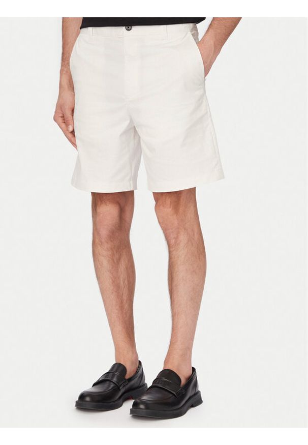 Hugo - HUGO Szorty materiałowe Genar261S 50567293 Kremowy Slim Fit. Kolor: kremowy. Materiał: bawełna