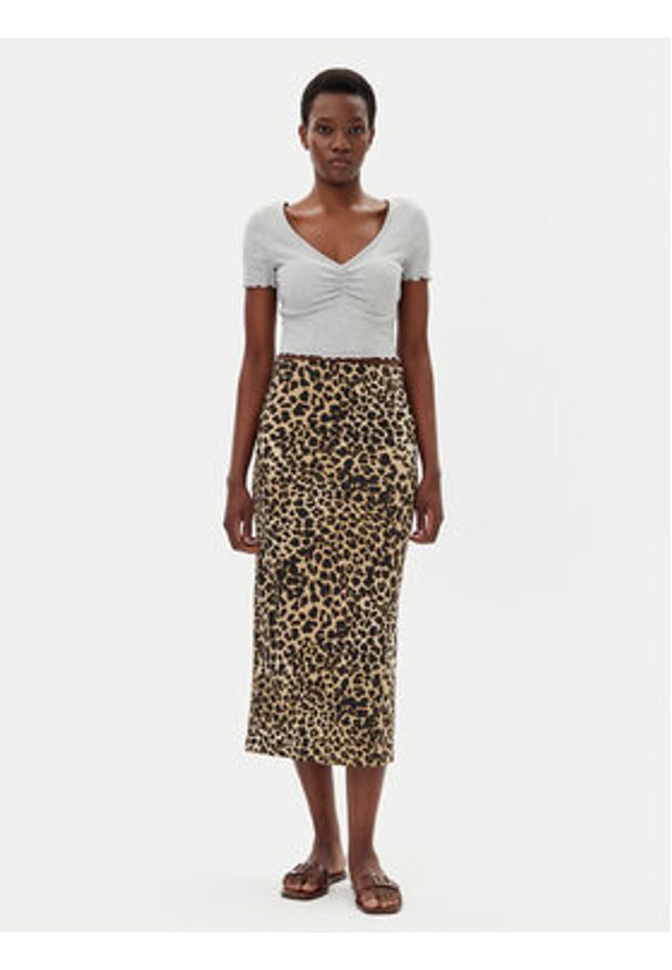 JDY Spódnica ołówkowa Ivy 15347463 Brązowy Slim Fit. Kolor: brązowy. Materiał: bawełna, syntetyk