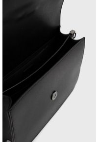 Karl Lagerfeld torebka skórzana 221W3054 kolor czarny. Kolor: czarny. Wzór: haft. Dodatki: z haftem. Materiał: skórzane. Rodzaj torebki: na ramię #6