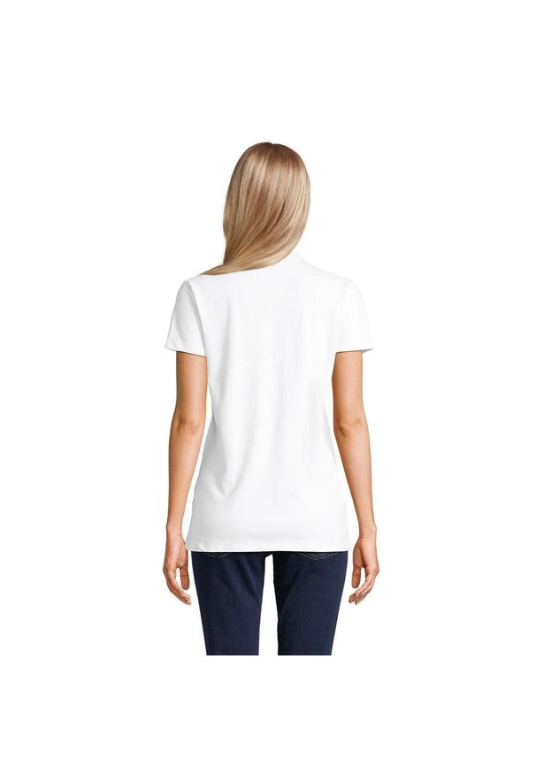 SOL'S - Damska Koszulka Polo Z Bawełny Czesanej Phoenix. Typ kołnierza: polo. Kolor: biały. Materiał: bawełna