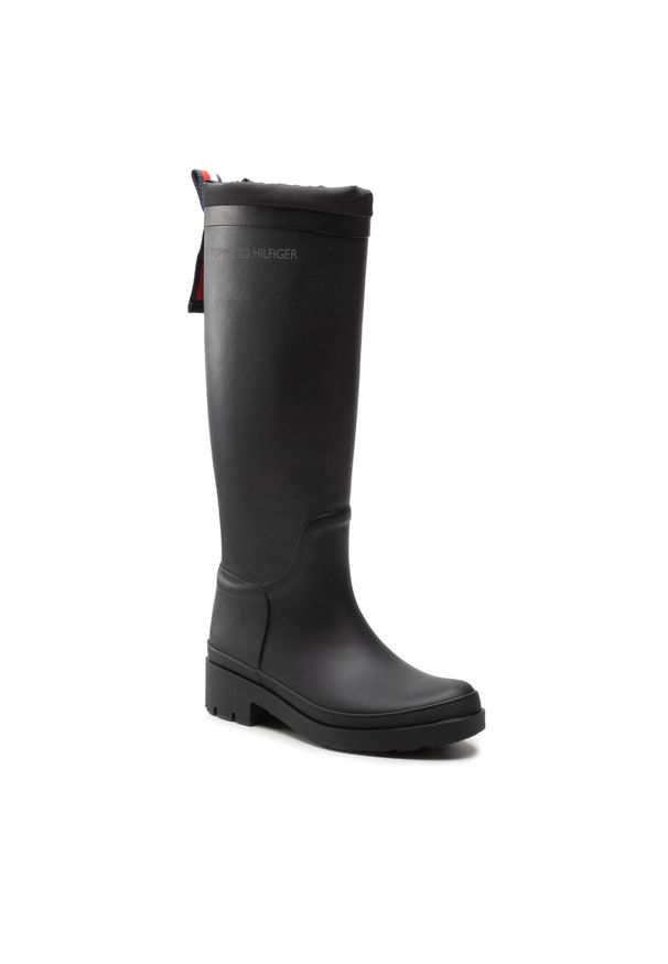 TOMMY HILFIGER - Kalosze Tommy Hilfiger Th Overknee Rainboot Monogram FW0FW06868 Black BDS. Kolor: czarny