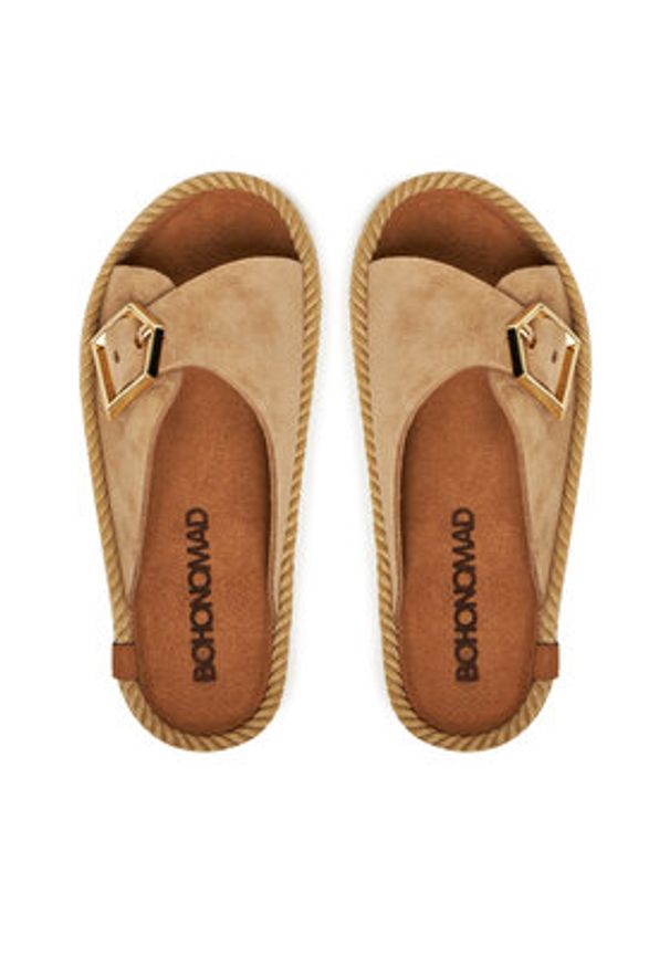 Bohonomad Klapki Casablanca CAS.12-00044 Beżowy. Kolor: beżowy. Materiał: zamsz, skóra