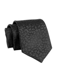 Alties - Krawat Czarny, Tłoczony, 7 cm, Elegancki, Klasyczny, Męski -ALTIES. Kolor: czarny. Materiał: tkanina. Styl: klasyczny, elegancki #1