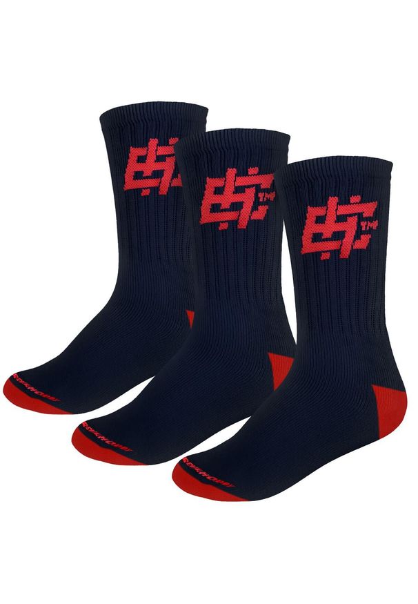 Skarpetki Sportowe Męskie długie EXTREME HOBBY HASHTAG – zestaw 3 par. Kolor: niebieski. Sport: turystyka piesza, fitness