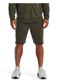 Under Armour Szorty sportowe UA RIVAL TERRY SHORT 1361631 Khaki Regular Fit. Kolor: brązowy. Styl: sportowy