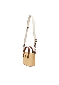 TOMMY HILFIGER - Tommy Hilfiger Torebka Popette Micro Tote Raffia AW0AW18526 Beżowy. Kolor: beżowy #6