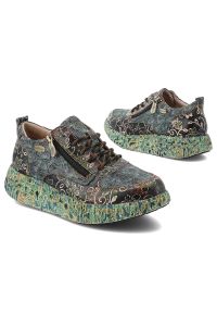 Zielone Sneakersy Laura Vita Eleganckie Sportowe Obuwie Damskie. Okazja: na co dzień. Zapięcie: sznurówki. Kolor: zielony. Szerokość cholewki: normalna. Wzór: aplikacja. Styl: elegancki, sportowy #4