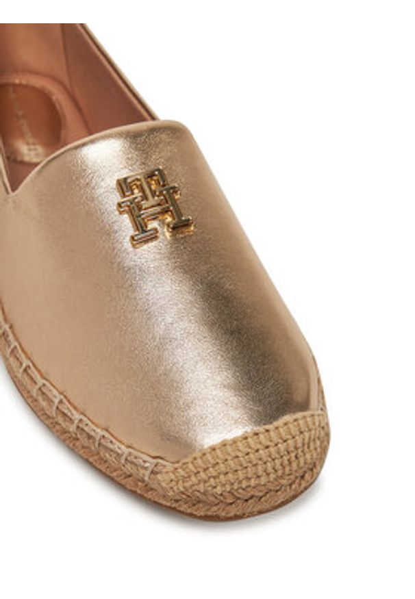 TOMMY HILFIGER - Tommy Hilfiger Espadryle FW0FW08652 Złoty. Kolor: złoty. Materiał: skóra