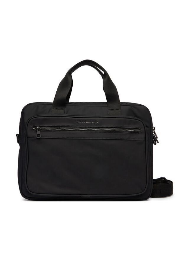 TOMMY HILFIGER - Tommy Hilfiger Torba na laptopa Th Repreve Computer Bag AM0AM14149 Czarny. Kolor: czarny. Materiał: materiał