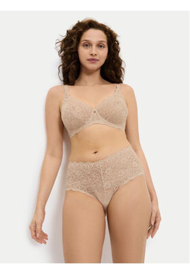 Triumph Biustonosz z fiszbiną Amourette 10209574 Beżowy. Kolor: beżowy. Materiał: syntetyk