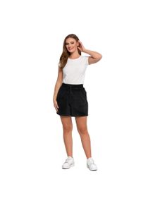 Czarne Damskie Welurowe Spodenki Moraj. Okazja: na co dzień, na spacer. Kolor: czarny. Materiał: welur. Styl: klasyczny, sportowy, casual, elegancki #10