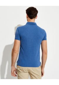 Ralph Lauren - RALPH LAUREN - Niebieska koszulka polo Slim Fit Mesh. Typ kołnierza: polo. Kolor: niebieski. Materiał: mesh. Długość: długie. Wzór: haft, ze splotem #2