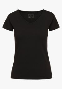 Born2be - Czarny T-shirt Palimia. Kolor: czarny. Materiał: dresówka, dzianina, elastan, jersey, jeans. Styl: elegancki #6