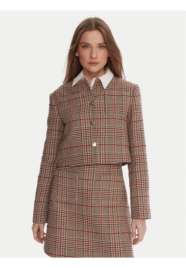 TOMMY HILFIGER - Tommy Hilfiger Marynarka WW0WW46752 Beżowy Regular Fit. Kolor: beżowy. Materiał: syntetyk