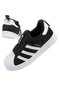 Adidas - Buty adidas Superstar Jr S82711 czarne. Okazja: na spacer. Kolor: czarny. Materiał: tkanina. Szerokość cholewki: normalna. Model: Adidas Superstar. Sport: turystyka piesza
